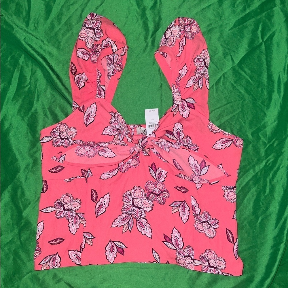 NWT LOFT Pink Floral Blouse size 10